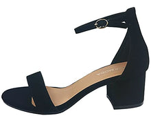 Load image into Gallery viewer, TOP Moda Darcie-1 Women's Fashion Ankle Strap Chunky Low Heel Dress Sandal Shoes,Black,9
