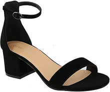 Load image into Gallery viewer, TOP Moda Darcie-1 Women's Fashion Ankle Strap Chunky Low Heel Dress Sandal Shoes,Black,9
