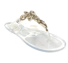 Load image into Gallery viewer, JELLY FLAT SANDAL WITH CLEAR STONES  Ann More Charlotte
