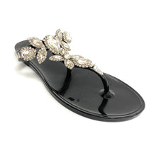Load image into Gallery viewer, JELLY FLAT SANDAL WITH CLEAR STONES  Ann More Charlotte
