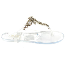 Load image into Gallery viewer, JELLY FLAT SANDAL WITH CLEAR STONES  Ann More Charlotte
