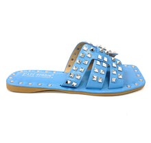 Load image into Gallery viewer, Women Flat slides with studs Cape Robbin Amisha
