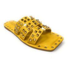 Load image into Gallery viewer, Women Flat slides with studs Cape Robbin Amisha
