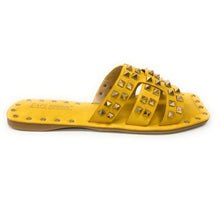 Load image into Gallery viewer, Women Flat slides with studs Cape Robbin Amisha
