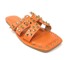 Load image into Gallery viewer, Women Flat slides with studs Cape Robbin Amisha
