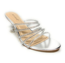 Load image into Gallery viewer, Women 5 Rhinestone Straps Slide heeled sandal Water-06
