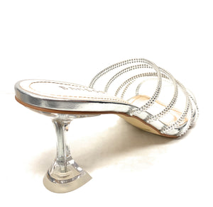 Women 5 Rhinestone Straps Slide heeled sandal Water-06