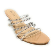 Load image into Gallery viewer, Women 5 Rhinestone Straps Slide heeled sandal Water-06
