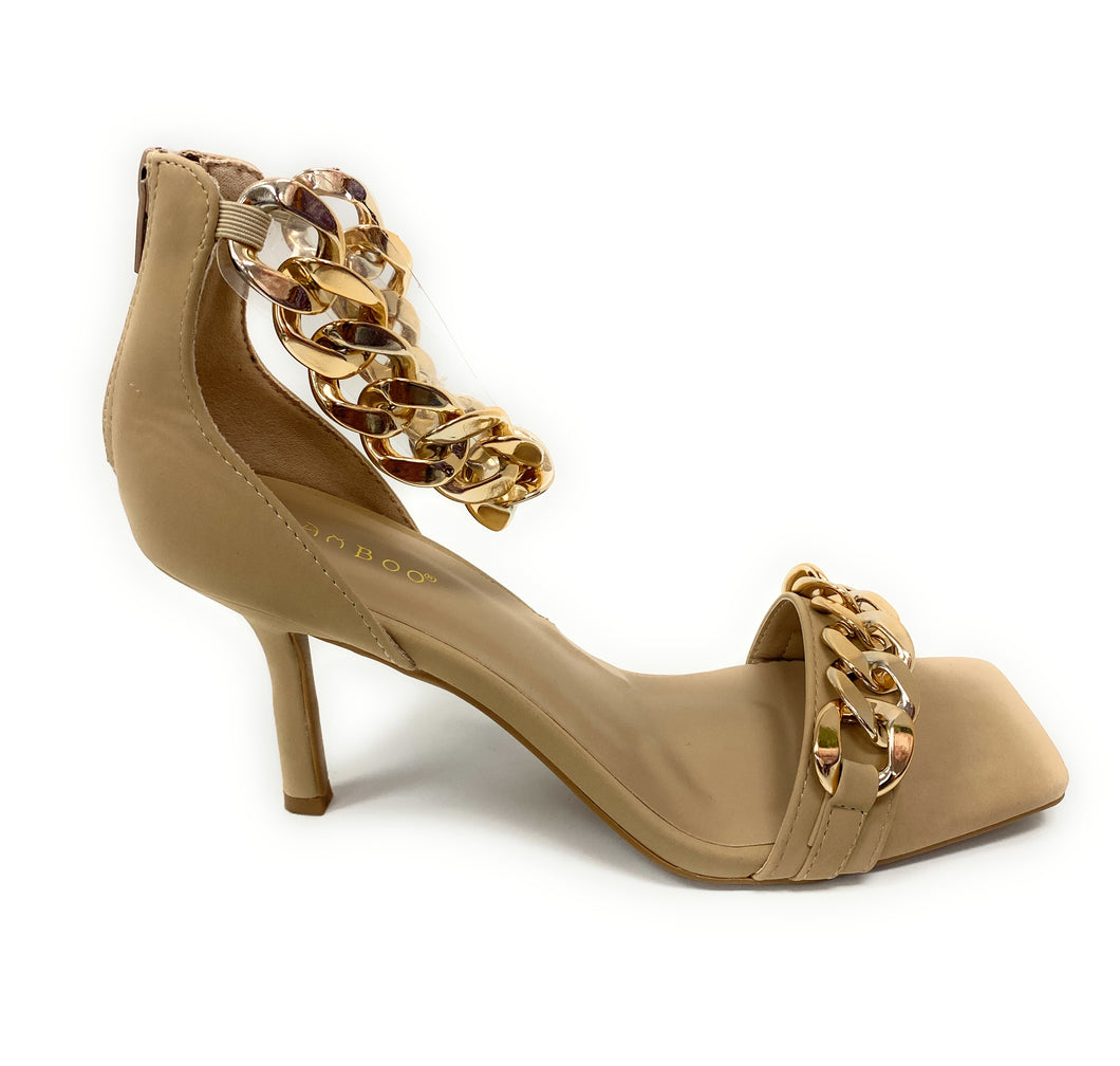 Women chain one band and ankle strap High heel sandal ZEAL-09