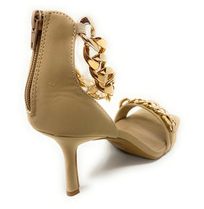 Women chain one band and ankle strap High heel sandal ZEAL-09
