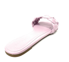 Load image into Gallery viewer, Women flat weaved slide soft PU material Block-19
