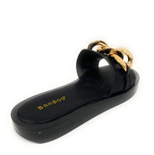 Load image into Gallery viewer, WOMEN SIDEKICK-11 wide band slide w/ oversixed chain flat sandals
