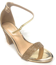 Load image into Gallery viewer, FOREVER RISE-9 High heel sandal with rhinestones
