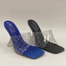 Load image into Gallery viewer, Eli Cape Robin clear heel sandal
